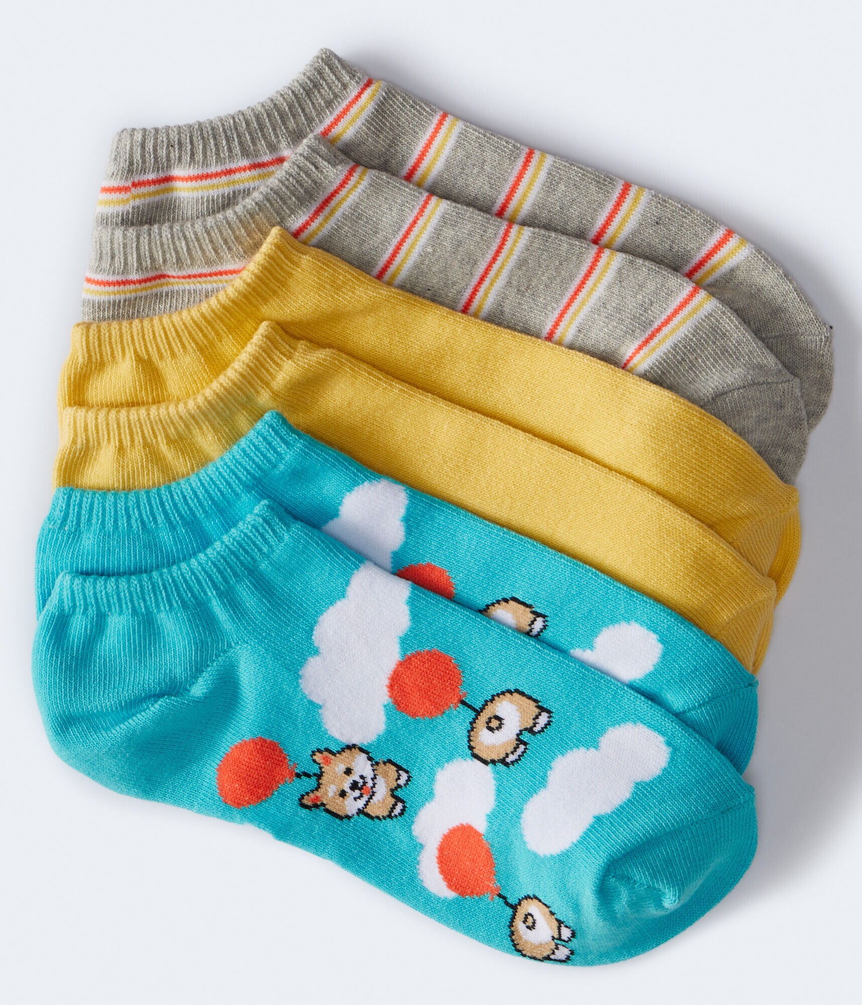 Balloon Corgi Ankle Sock 3-Pack
