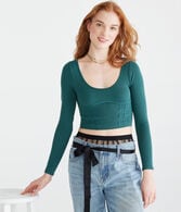 Long Sleeve Seriously Soft Corset Tiny Top