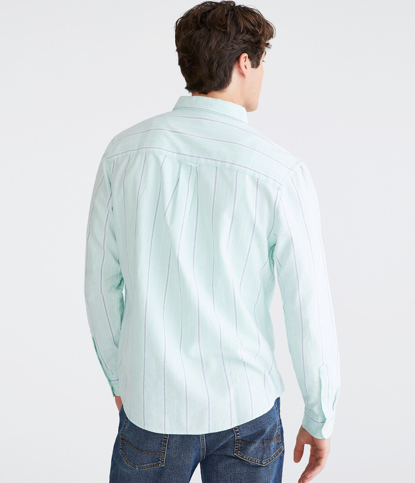 Long Sleeve Striped Oxford Shirt