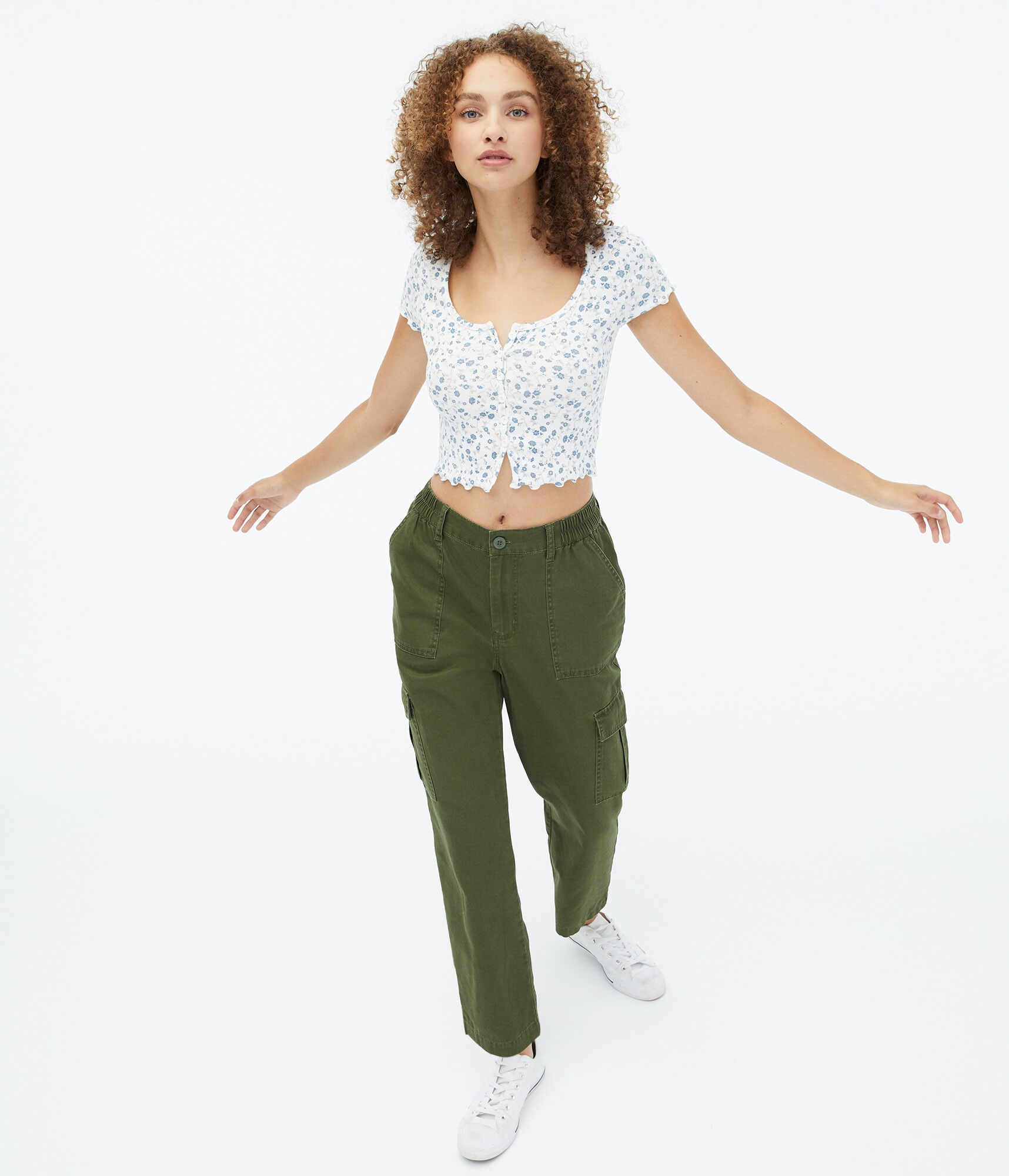 High-Rise Straight Cargo Pants