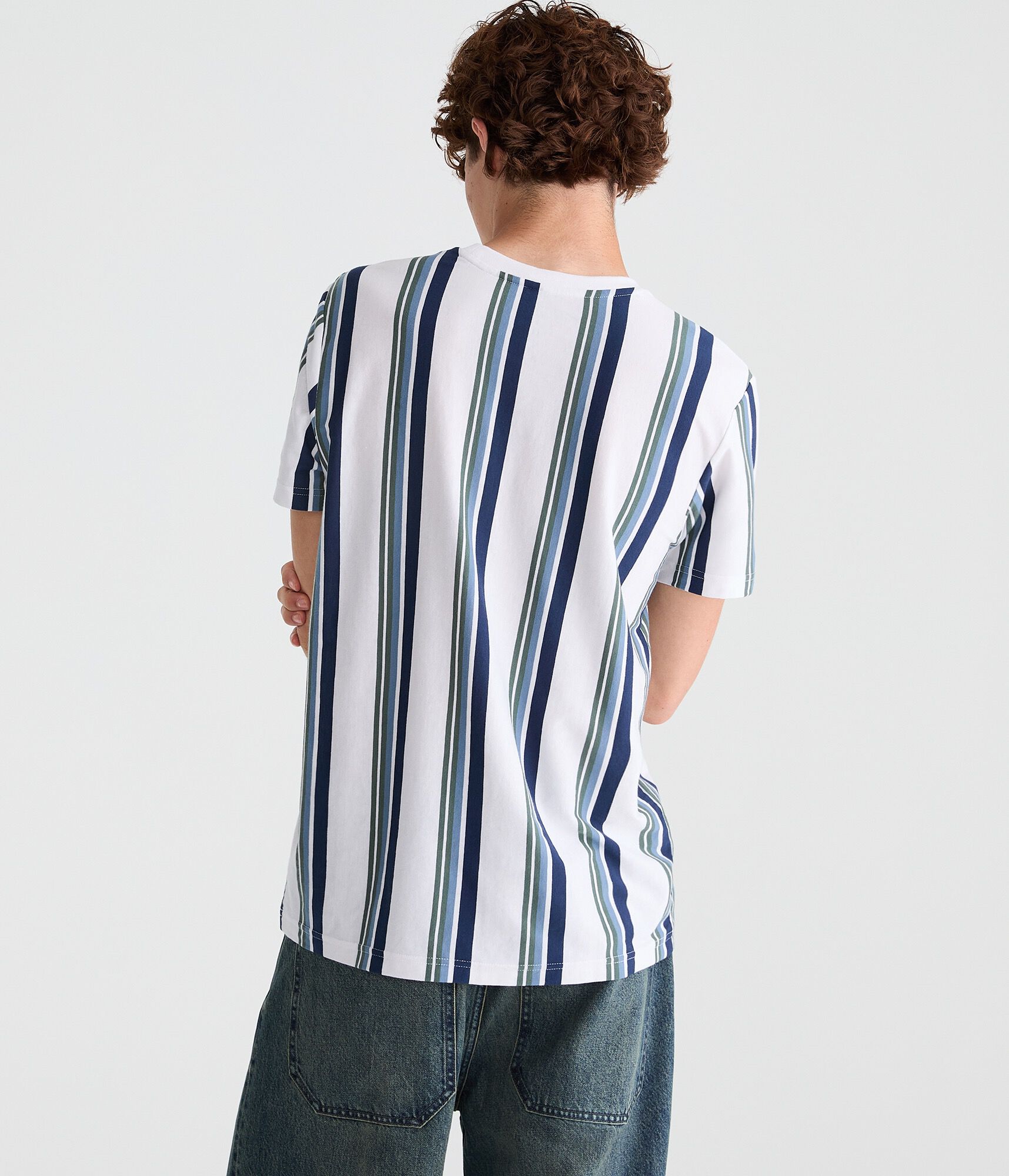 Vertical Stripe Logo Graphic Tee