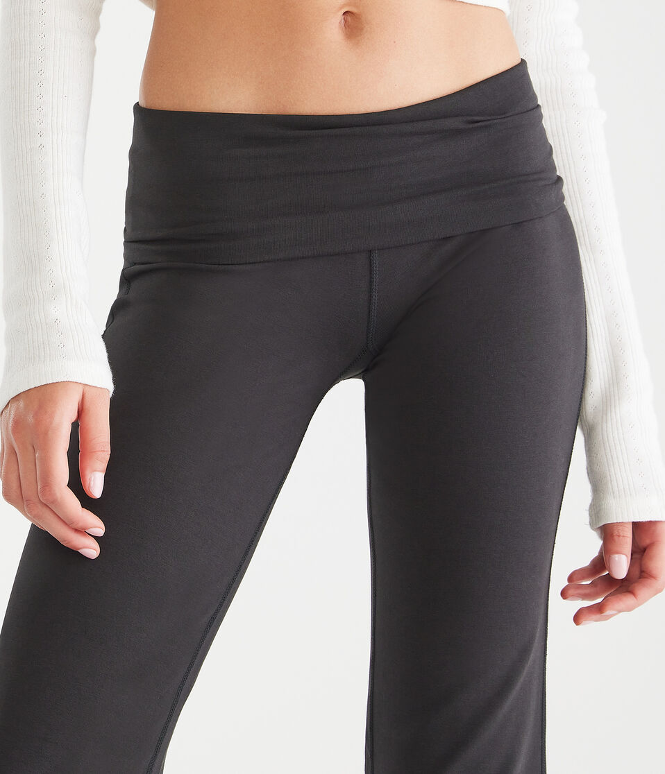 Flare High-Rise Fold-Over Pants