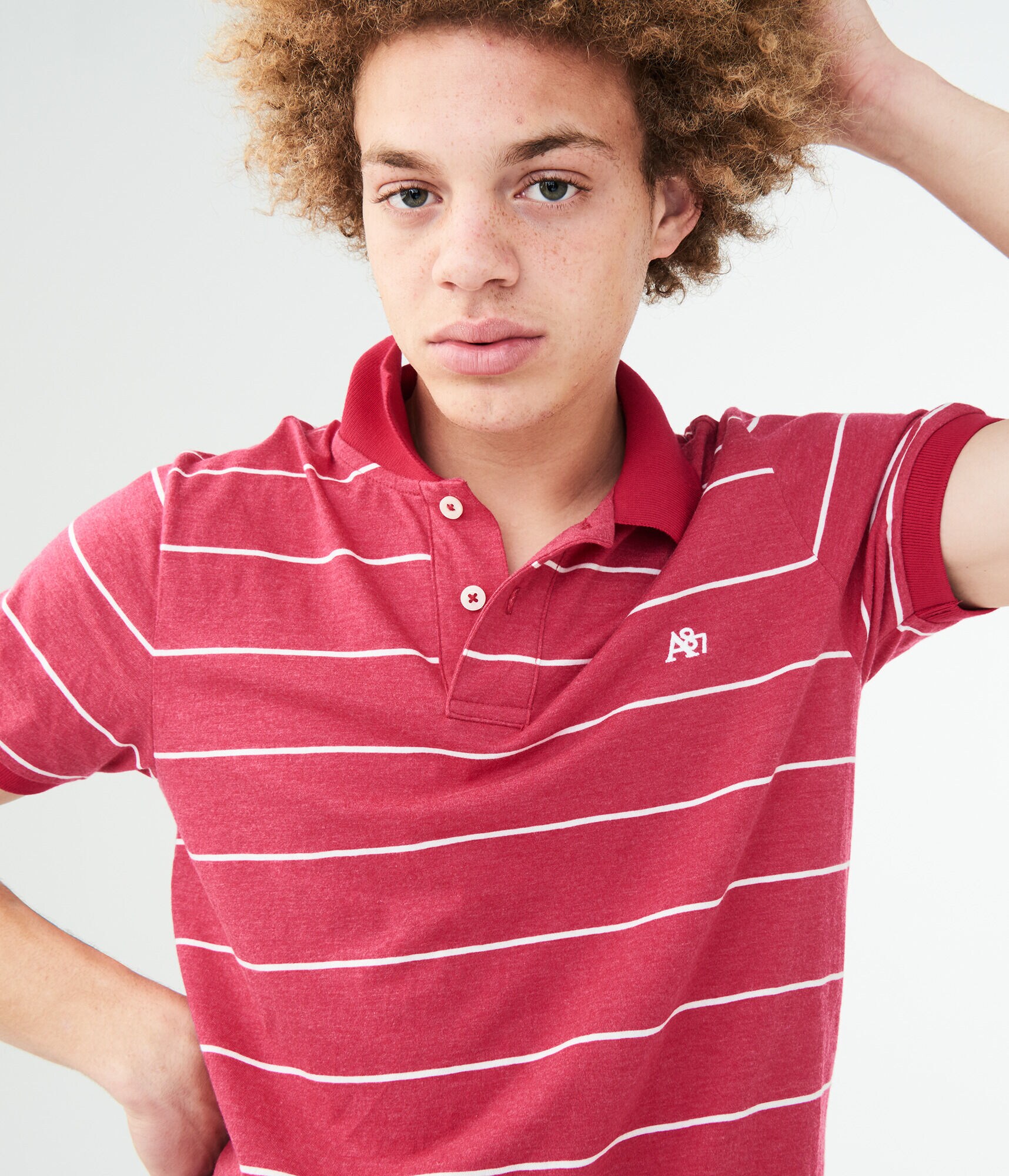 A87 Thin Stripe Jersey Polo