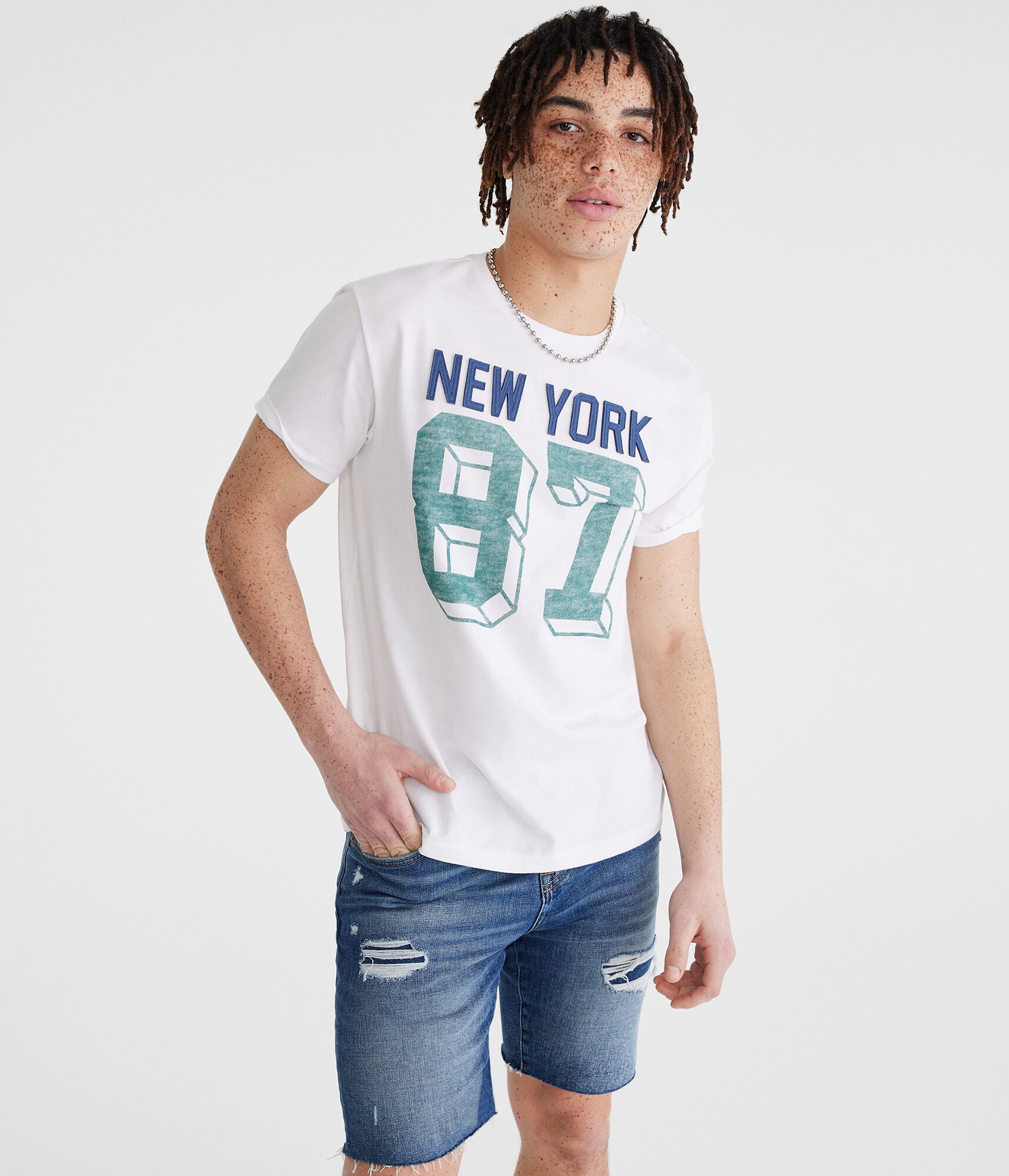 New York 87 Appliqué Graphic Tee