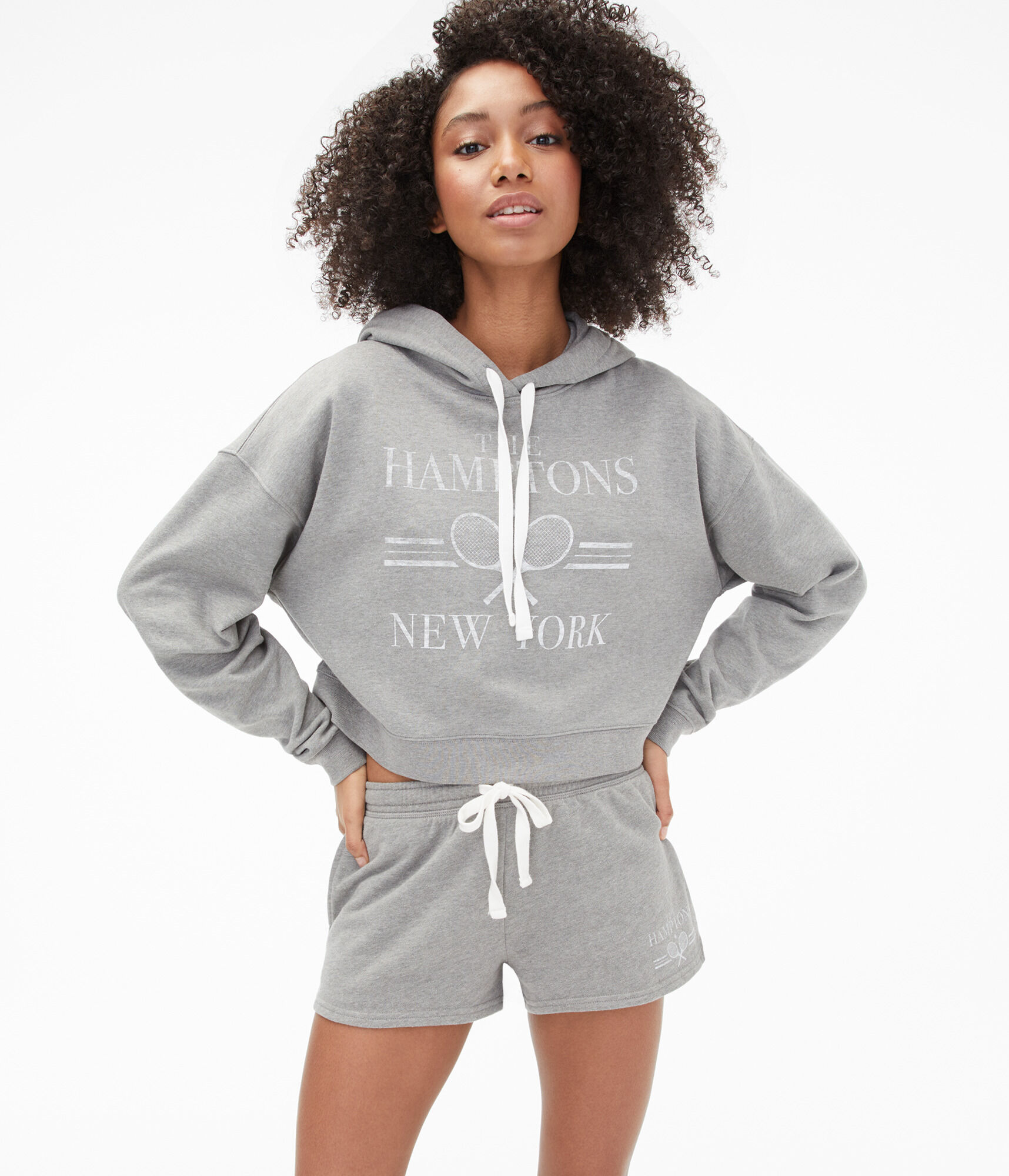 The Hamptons Tennis Cropped Boyfriend Pullover Hoodie