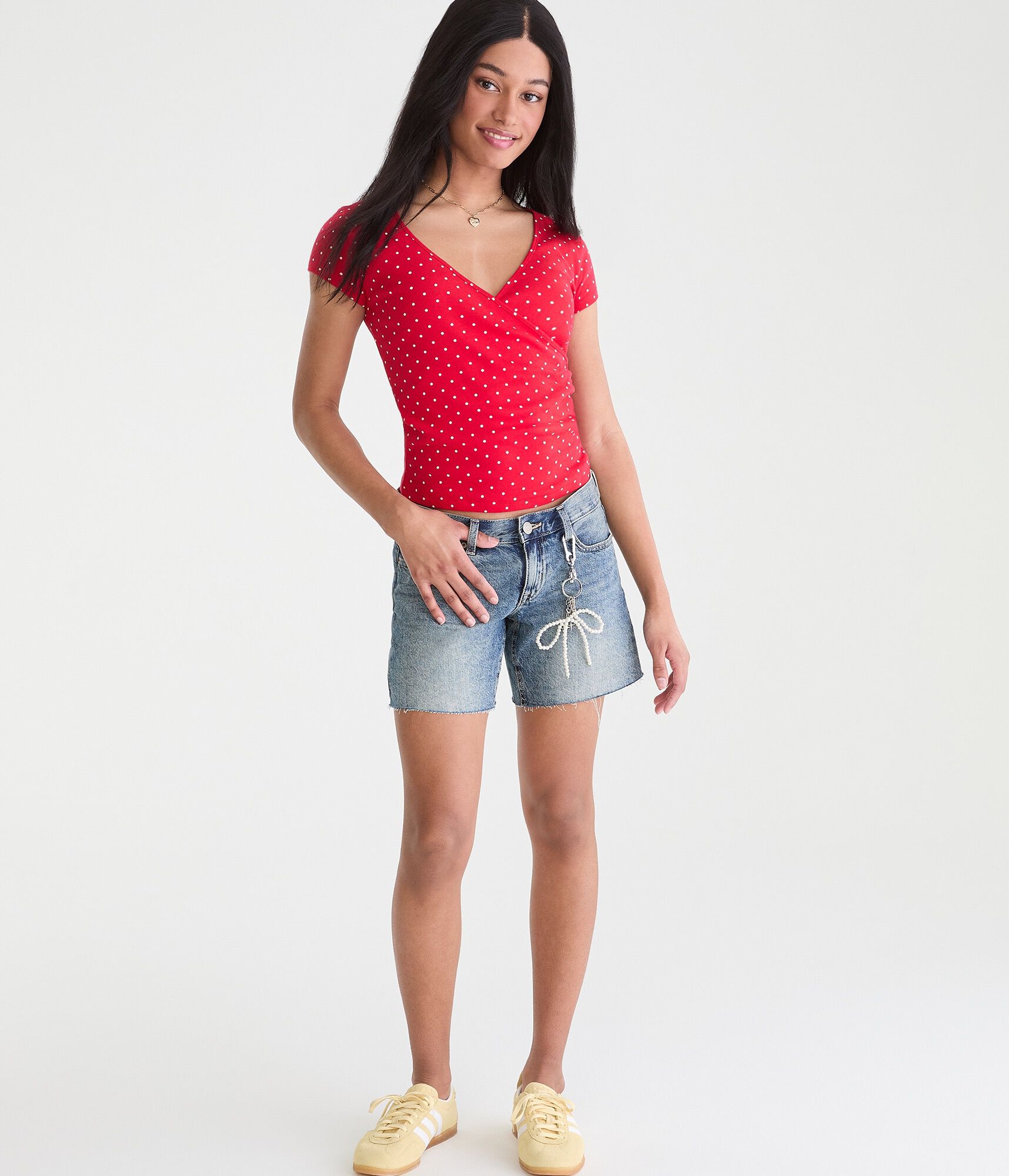 Super Low-Rise Baggy Denim Shorts 6"