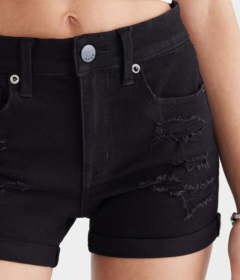 Flex Effects High-Waisted Denim Midi Shorts Flex Effects High-Waisted Denim Midi Shorts