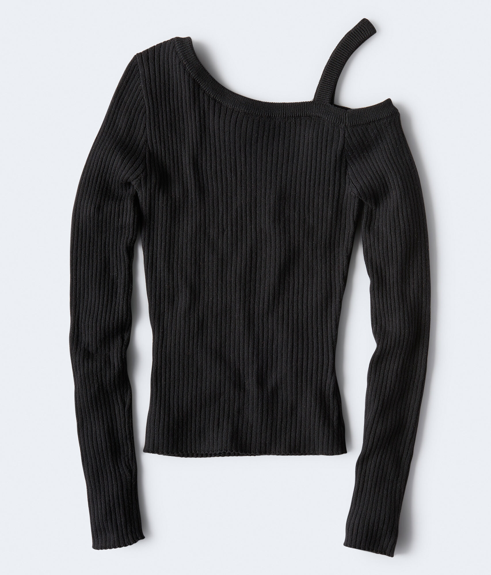 Long Sleeve Ribbed One-Shoulder Bodycon Top