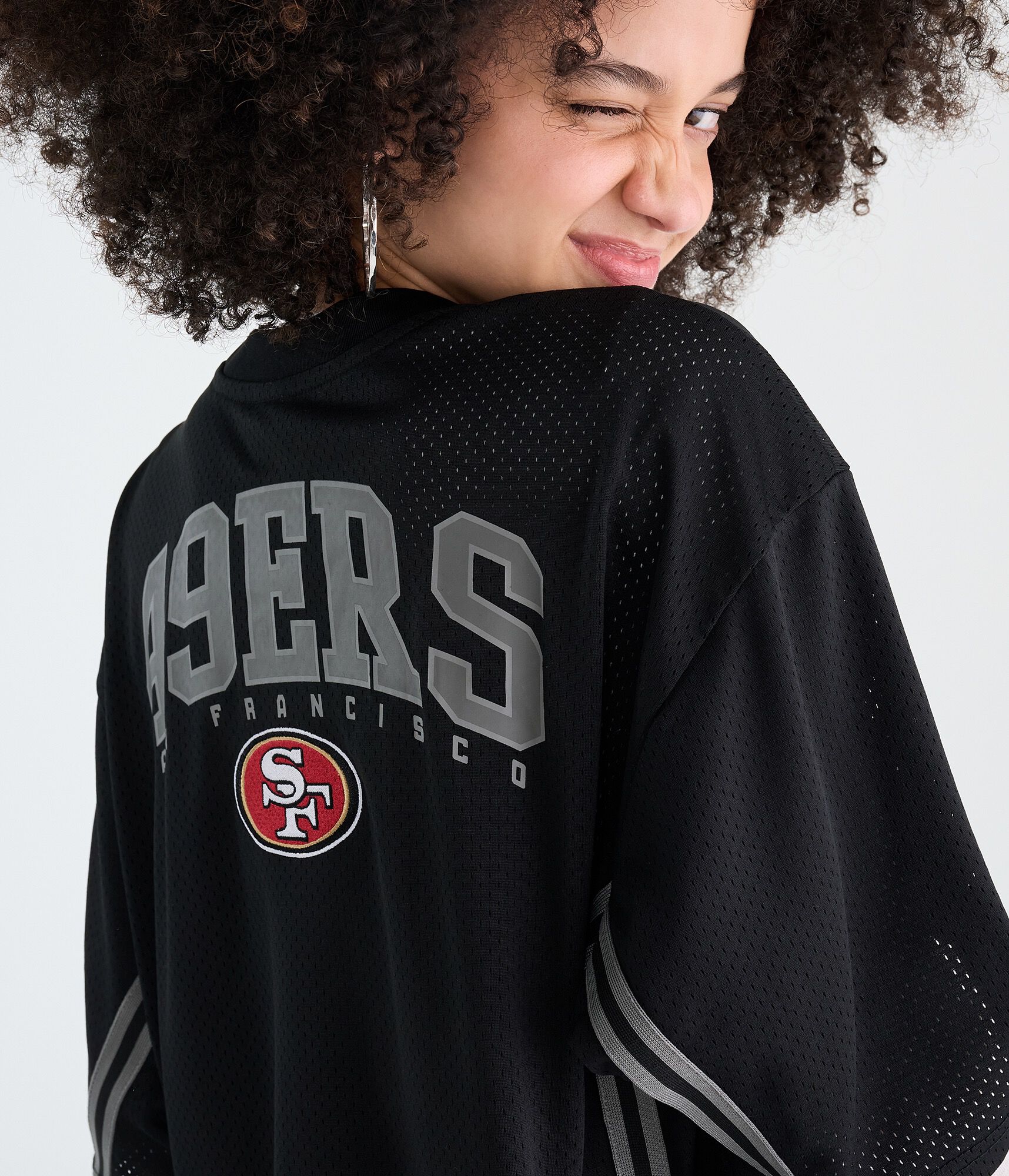 San Francisco 49ers Striped Mesh Top