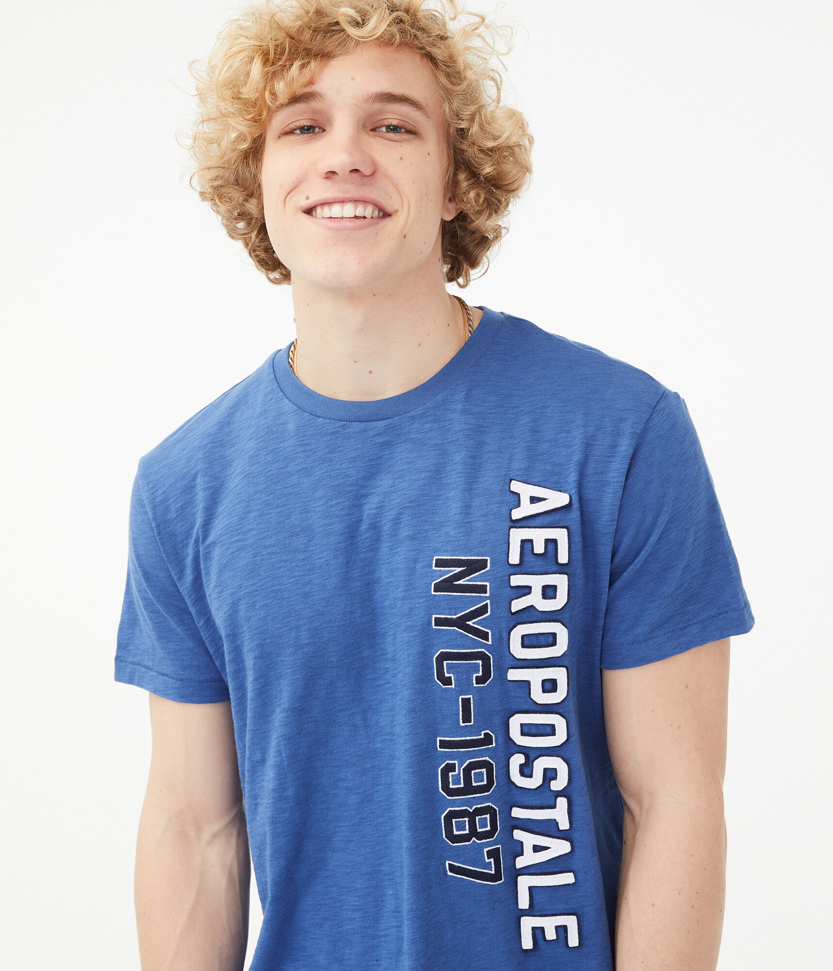 Vertical Aeropostale NYC-1987 Appliqu&eacute; Graphic Tee