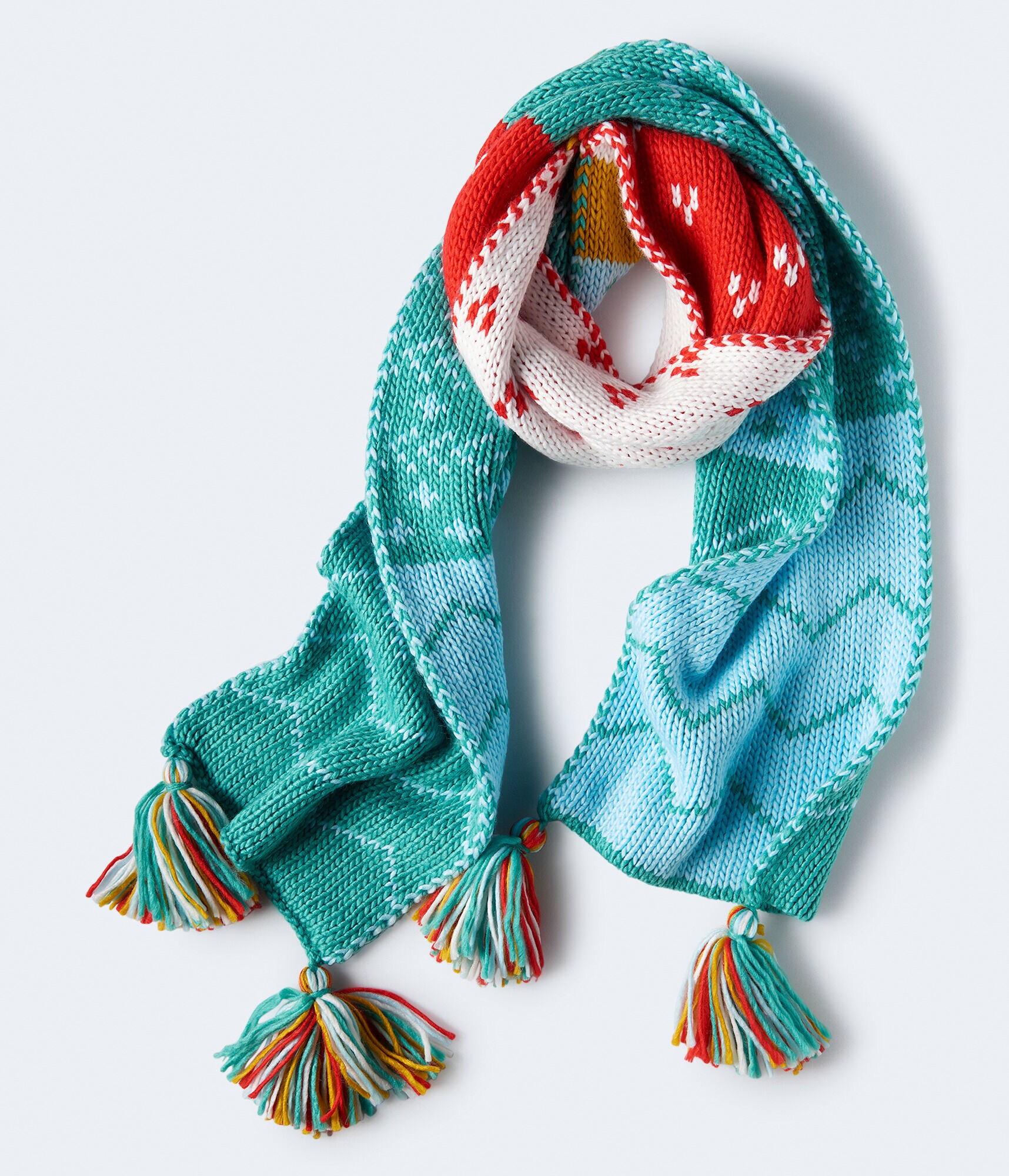 Oversized Colorblocked Knit Scarf