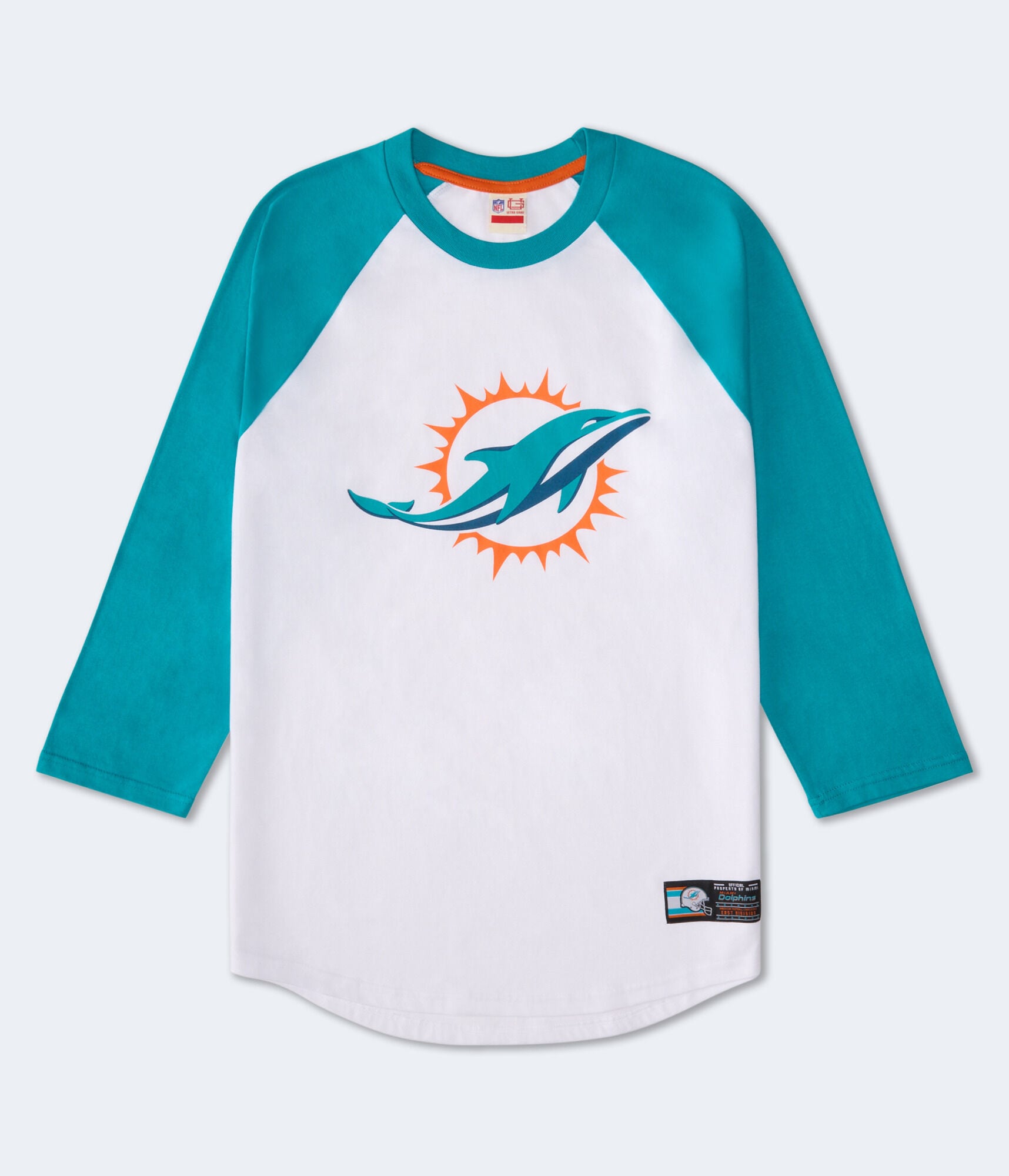 3/4 Sleeve Miami Dolphins Relaxed Raglan Tee