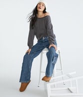 Washed Off-The-Shoulder Sweatshirt