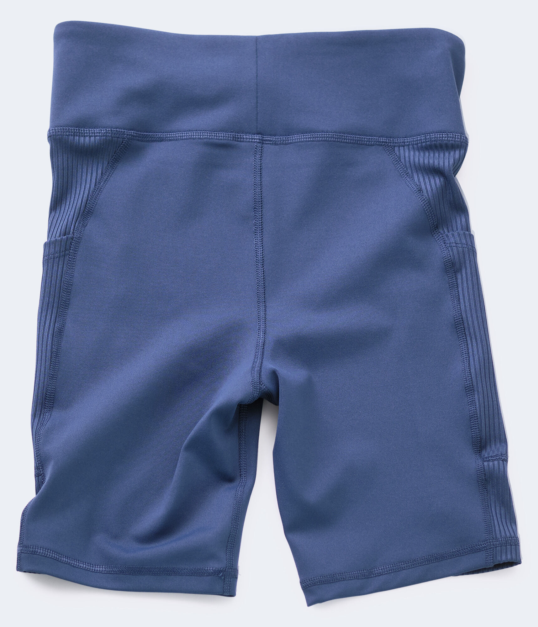Rib-Accent Biker Shorts