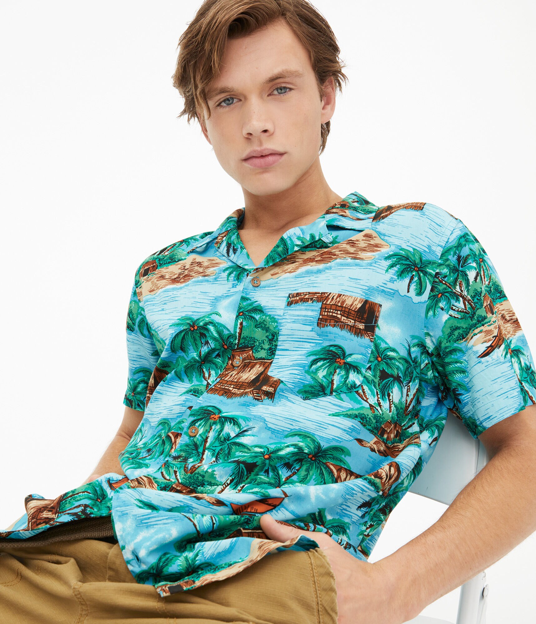 Tropical Island Resort Button-Down Resort Shirt