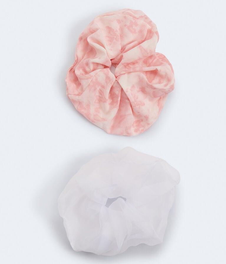 Tie-Dye & Sheer Jumbo Scrunchie 2-Pack