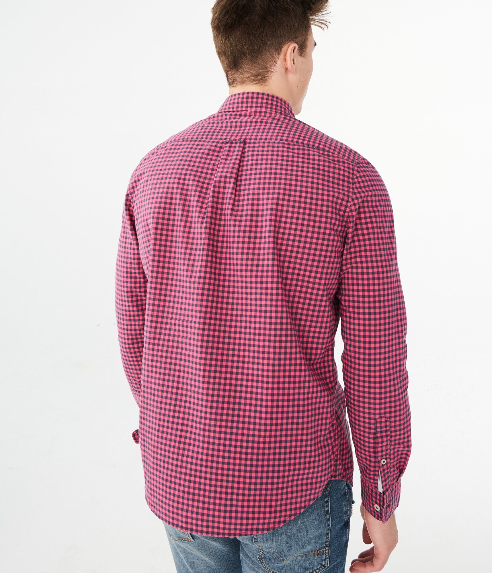 Long Sleeve Gingham Woven Shirt