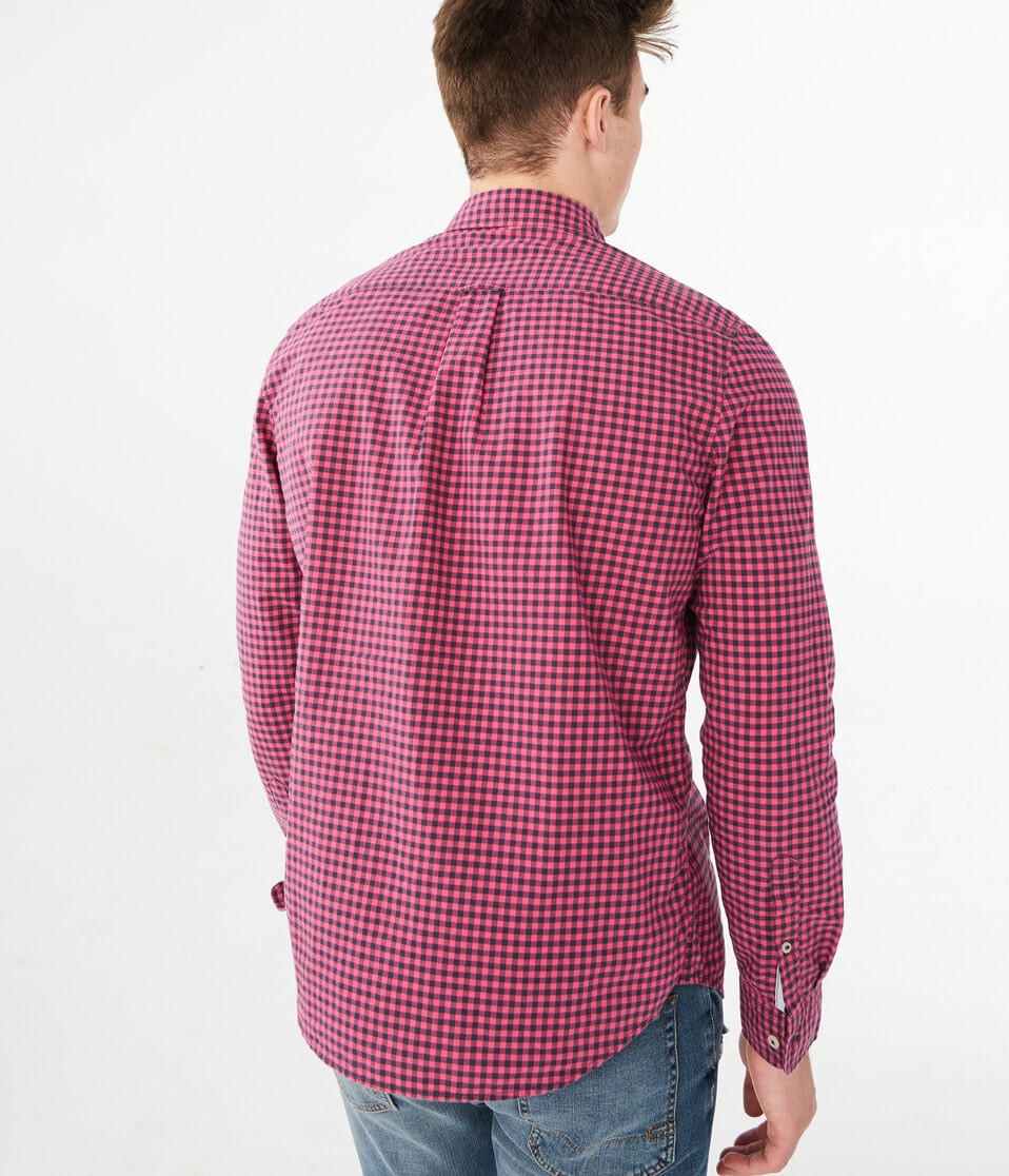 Long Sleeve Gingham Woven Shirt