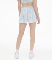 Gingham High-Waisted Tiered Skort