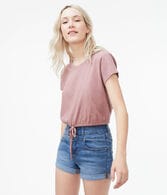 Drawstring-Hem Cropped Tee