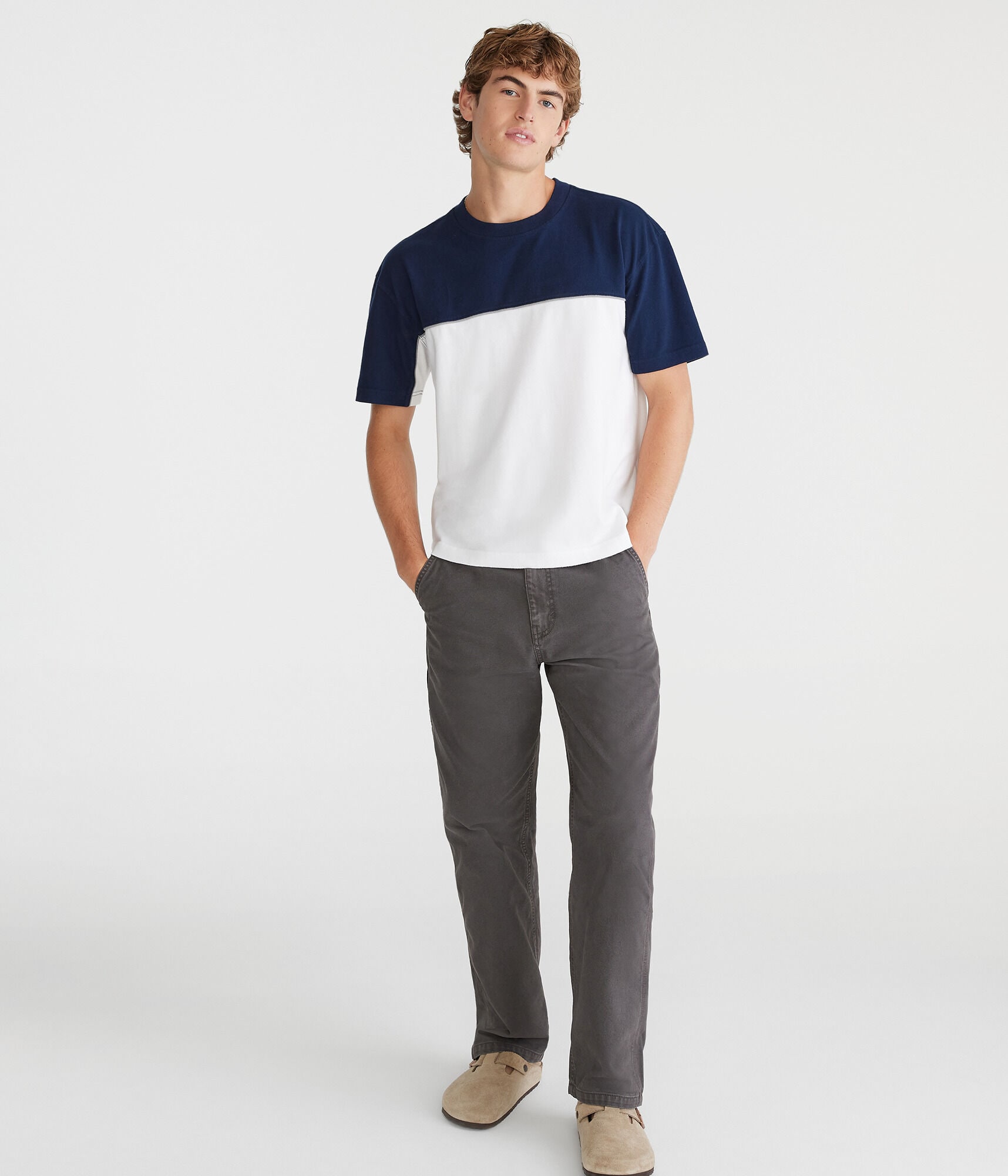 Vintage Colorblocked Boxy Crew Tee