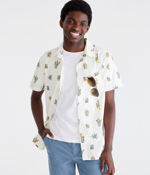 Cactus Print Relaxed Shirt