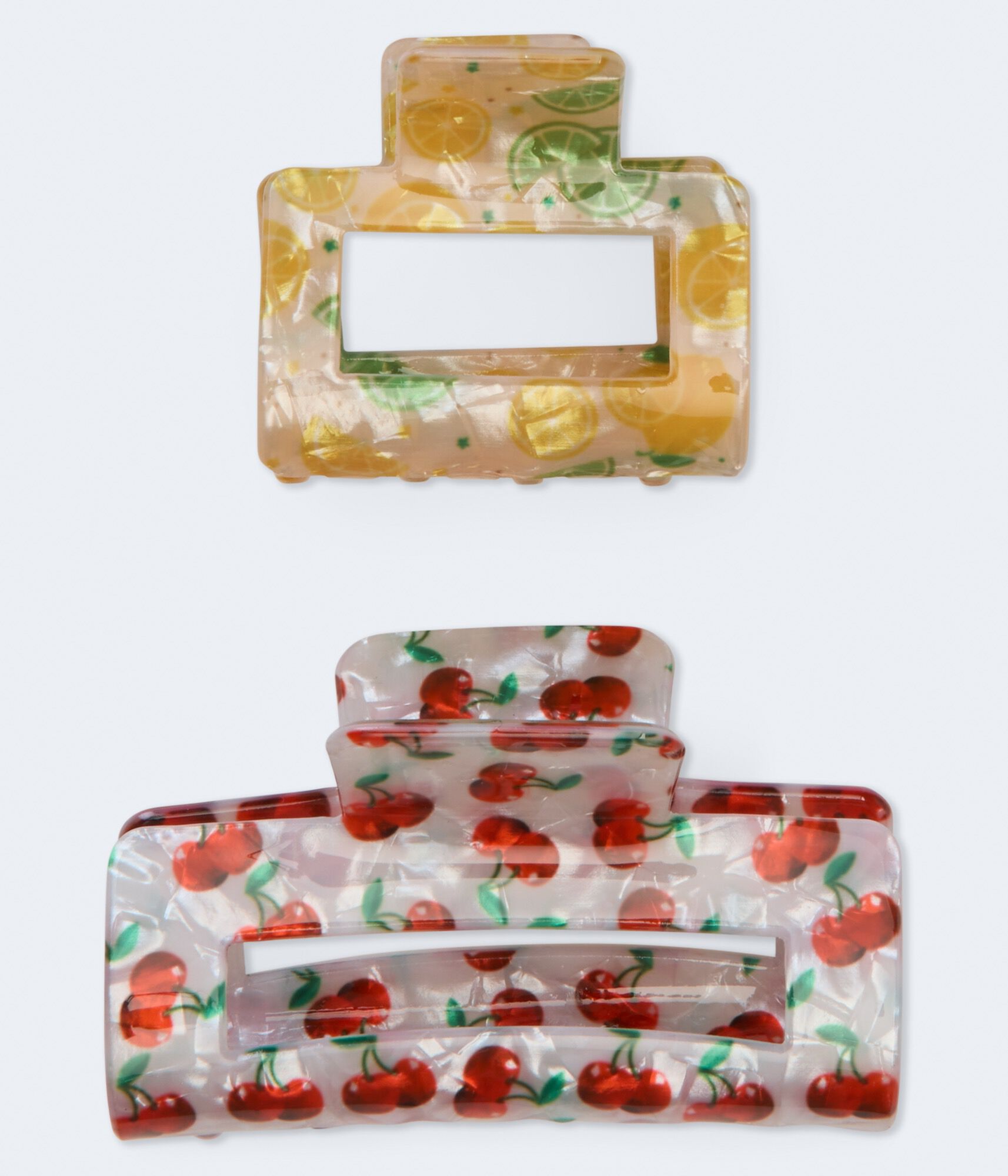 Citrus &amp; Cherry Mixed Claw Hair Clip 2-Pack