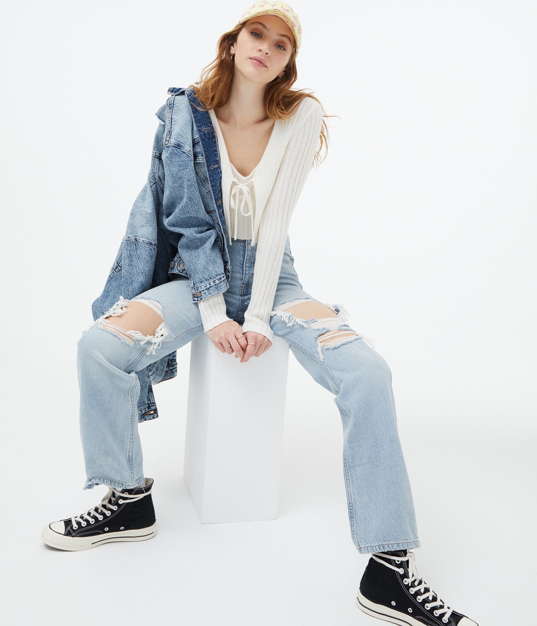 Ribbed Tie-Front Cropped Cardigan