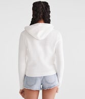 Solid Full-Zip Hooded Sweater