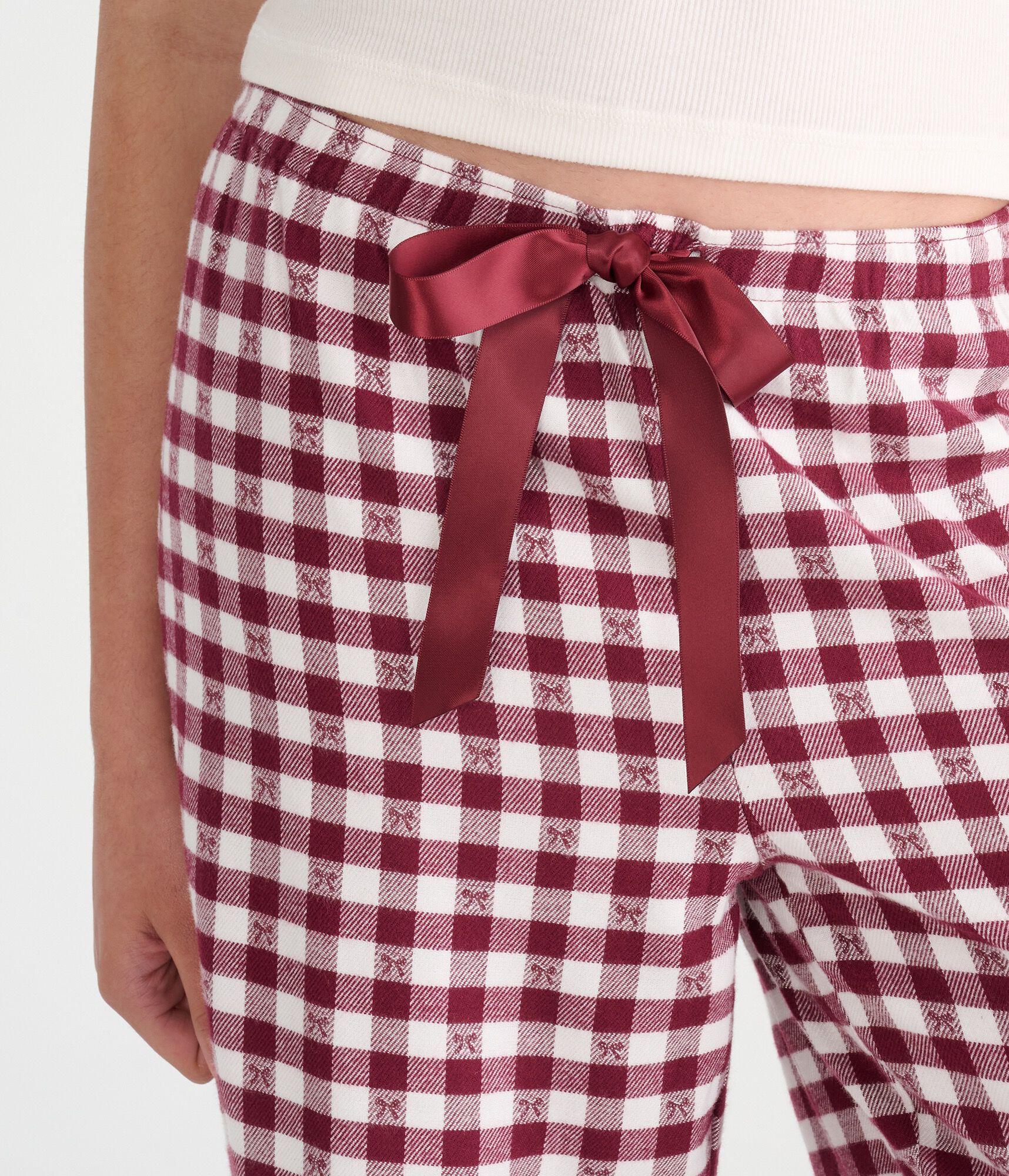 Bow Check Flannel Sleep Pants