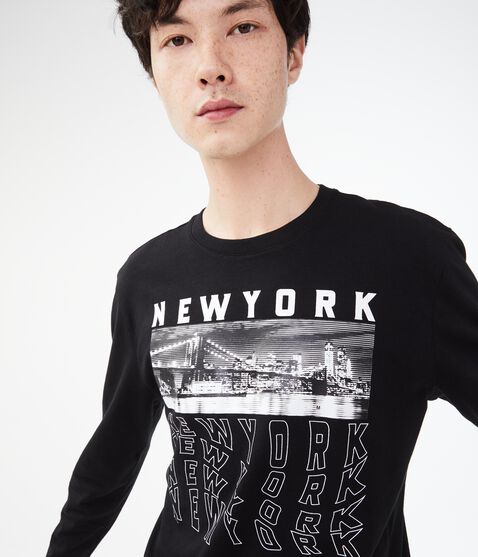 Long Sleeve Stacked New York Graphic Tee Long Sleeve Stacked New York Graphic Tee
