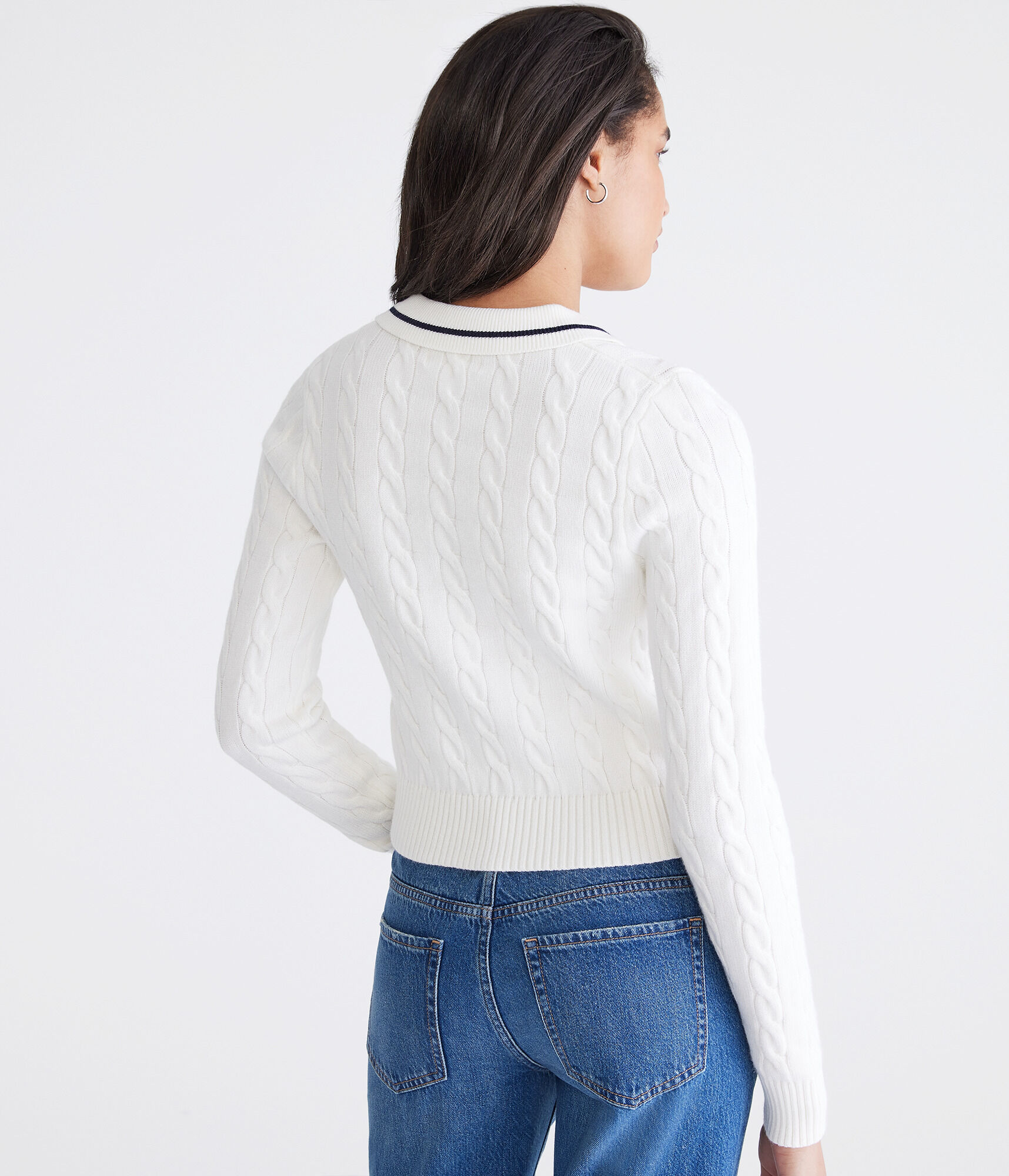 Cable Knit Shrunken Polo