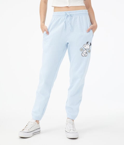 Snoopy Flowers High-Rise Cinched Sweatpants Snoopy Flowers High-Rise Cinched Sweatpants