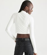 Long Sleeve Mock-Neck Cropped Top