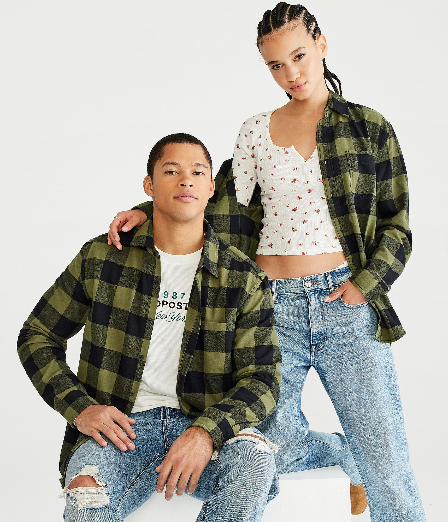 Long Sleeve Buffalo Check Softspun Flannel Shirt