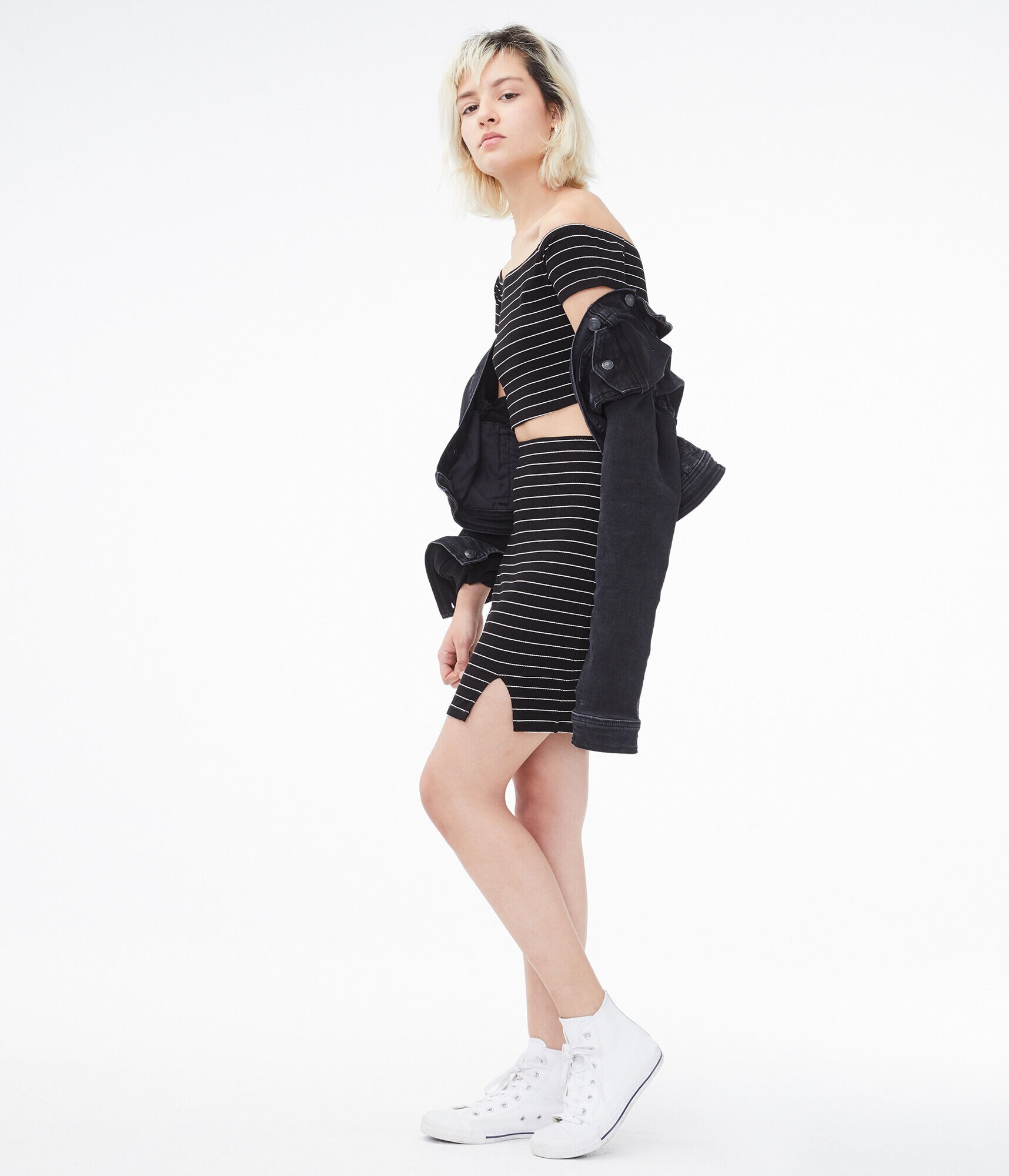 Seriously Soft Striped Bodycon Skirt