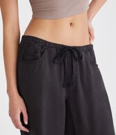 Low-Rise Wide Leg Drawstring Pants