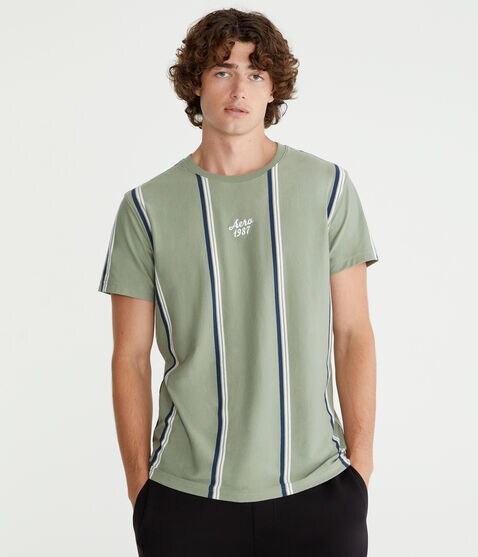 Aero Vertical Stripe Graphic Tee