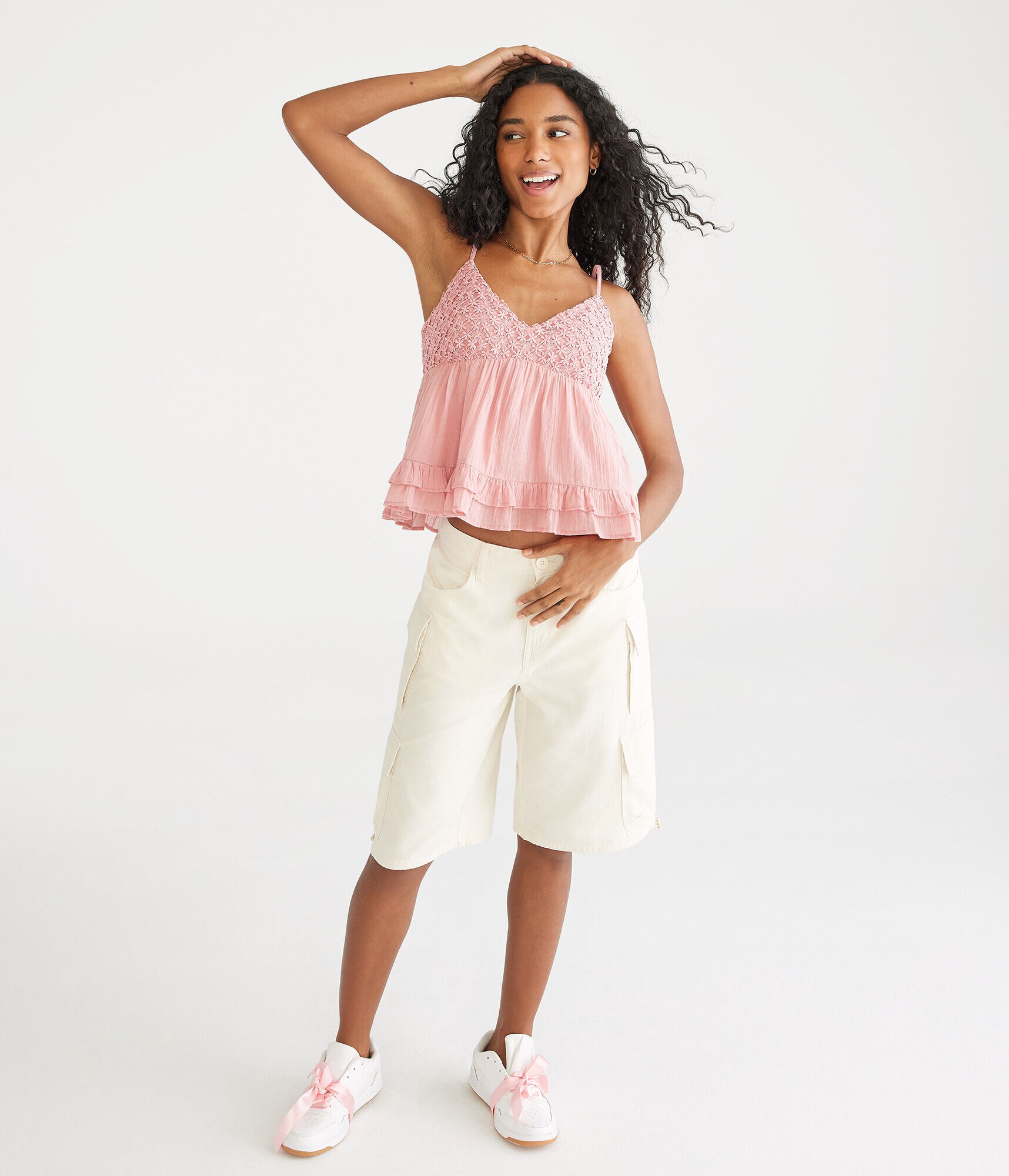 Floral Ruffled Babydoll Tank