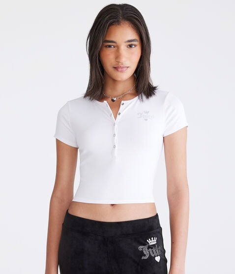 Juicy Couture Cropped Henley Juicy Couture Cropped Henley