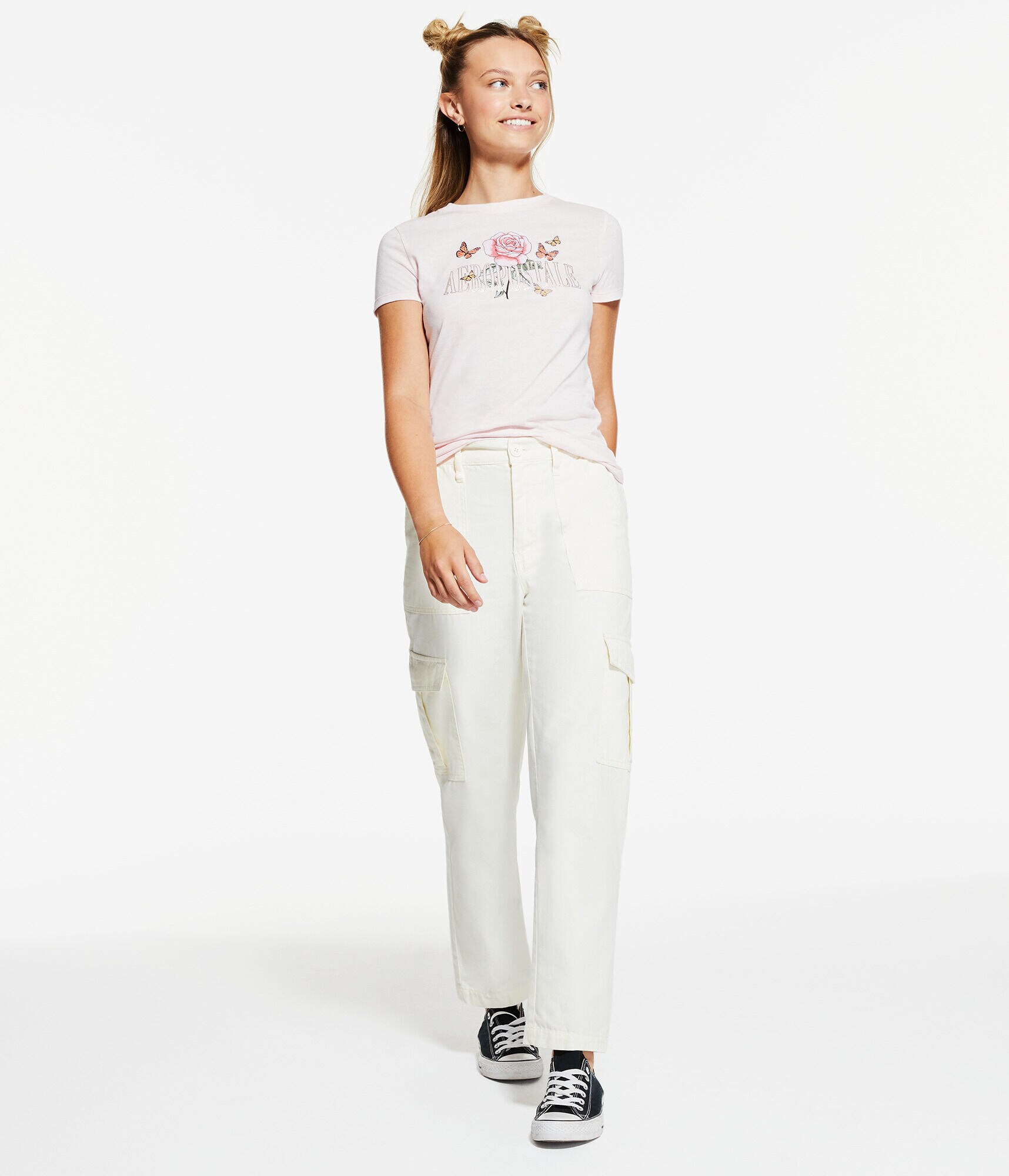 Aeropostale Butterfly Foil Graphic Tee