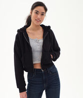 Faux Fur-Lined Full-Zip Hoodie