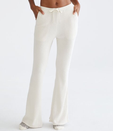 Flare High-Rise Waffle Sleep Pants