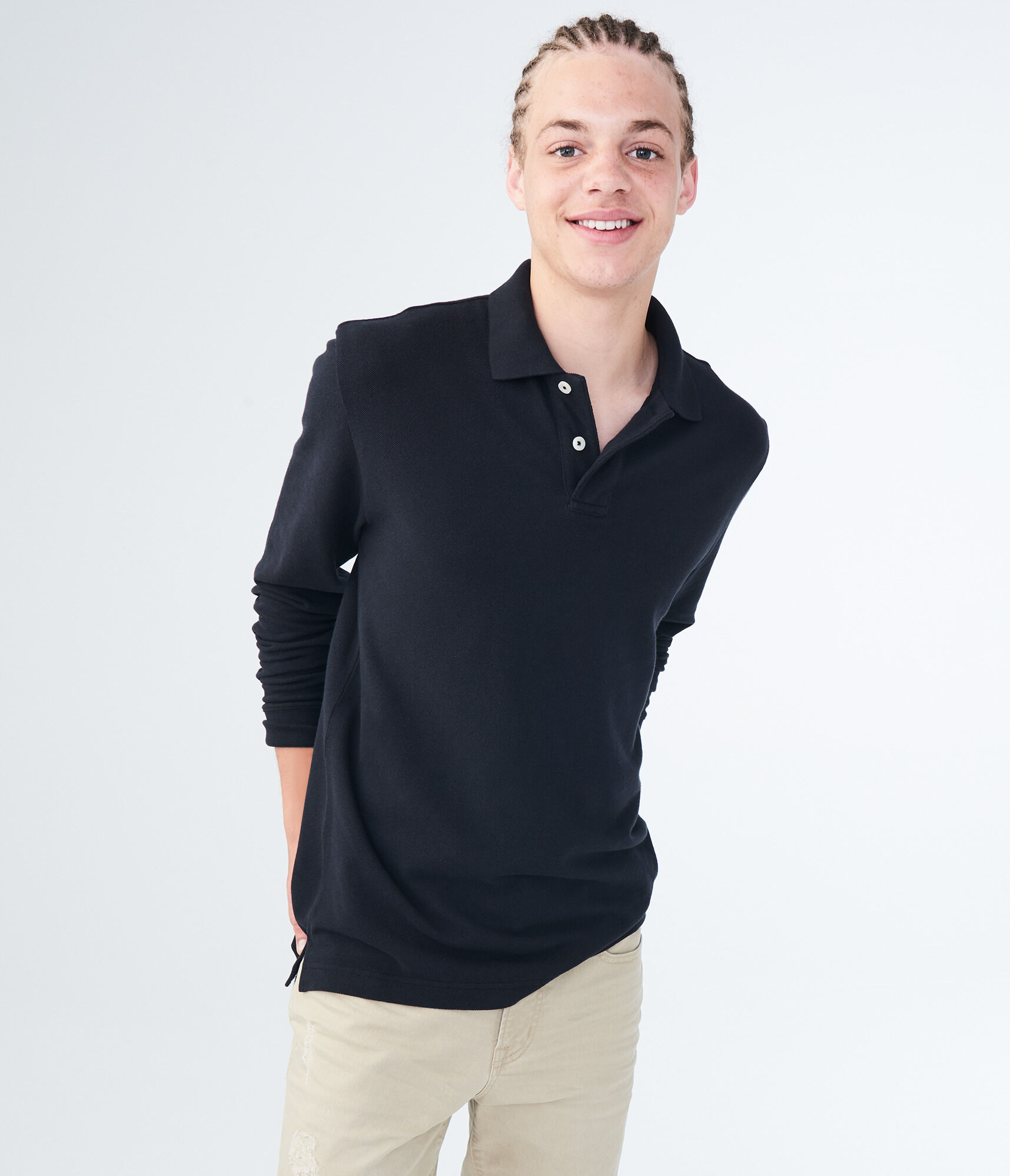 Long Sleeve Uniform Piqu&eacute; Polo