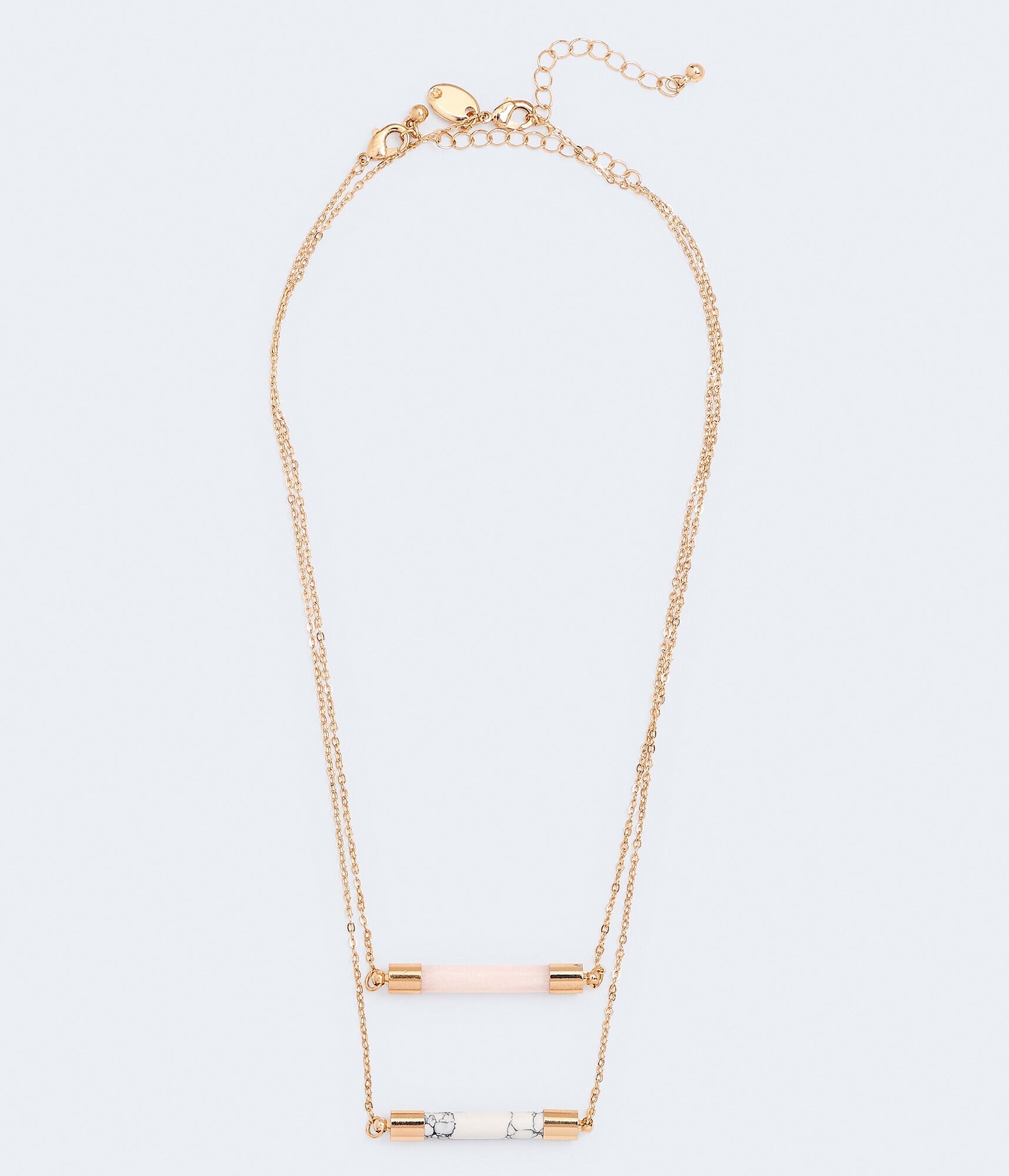 Best Friends Marbleized Bar Necklace 2-Pack