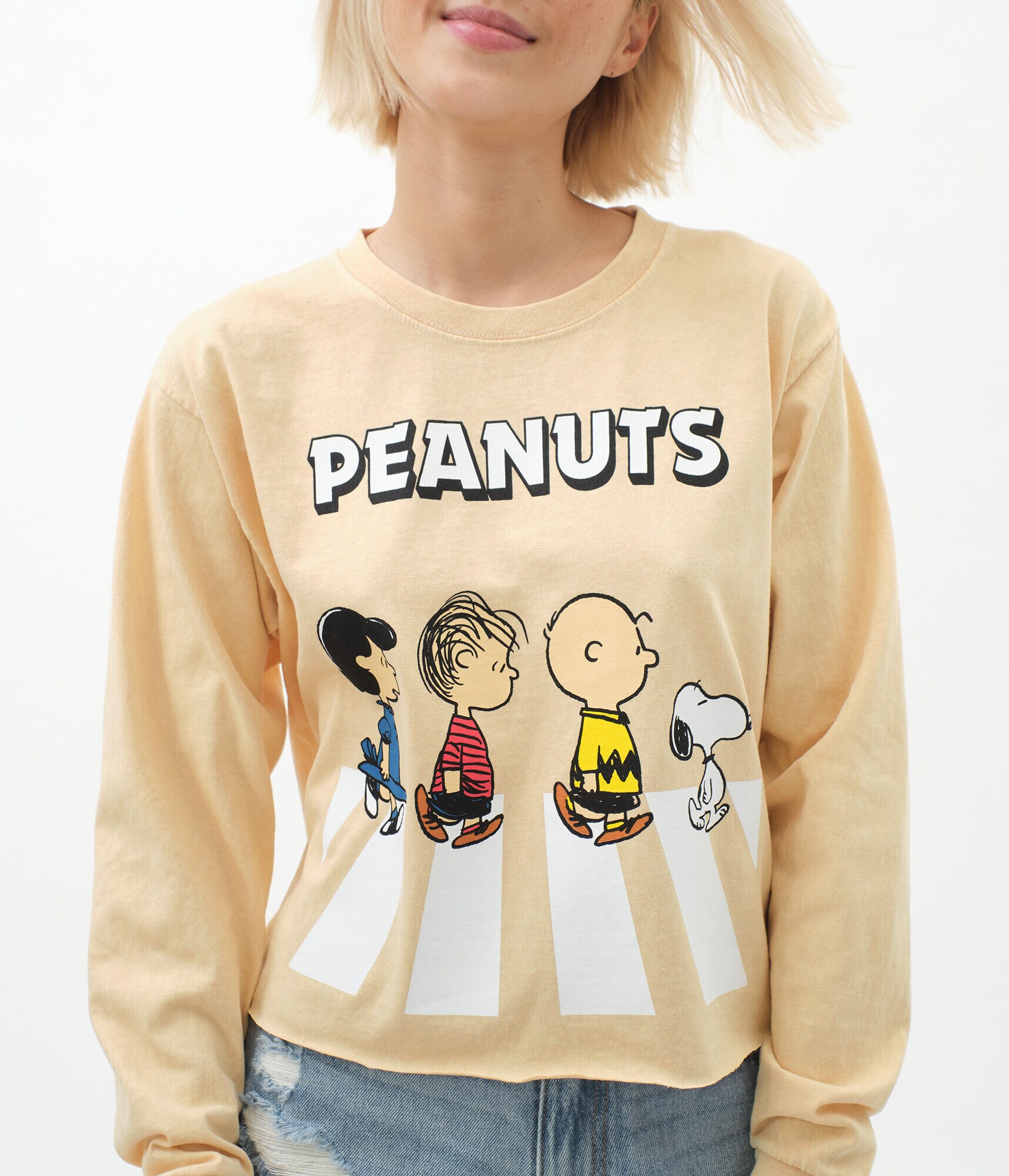 Long Sleeve Peanuts Characters Graphic Tee