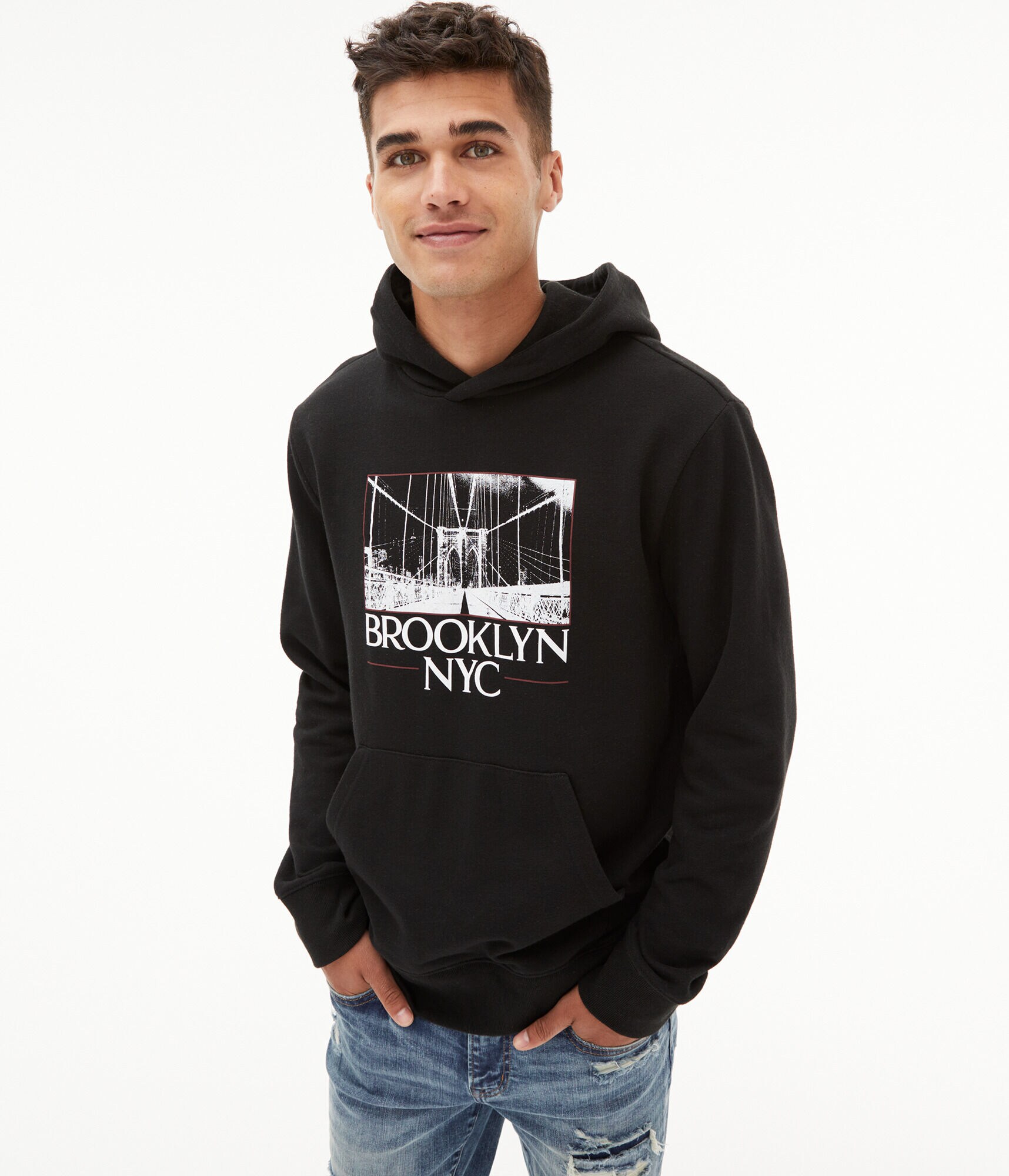 Brooklyn NYC Bridge Pullover Hoodie***