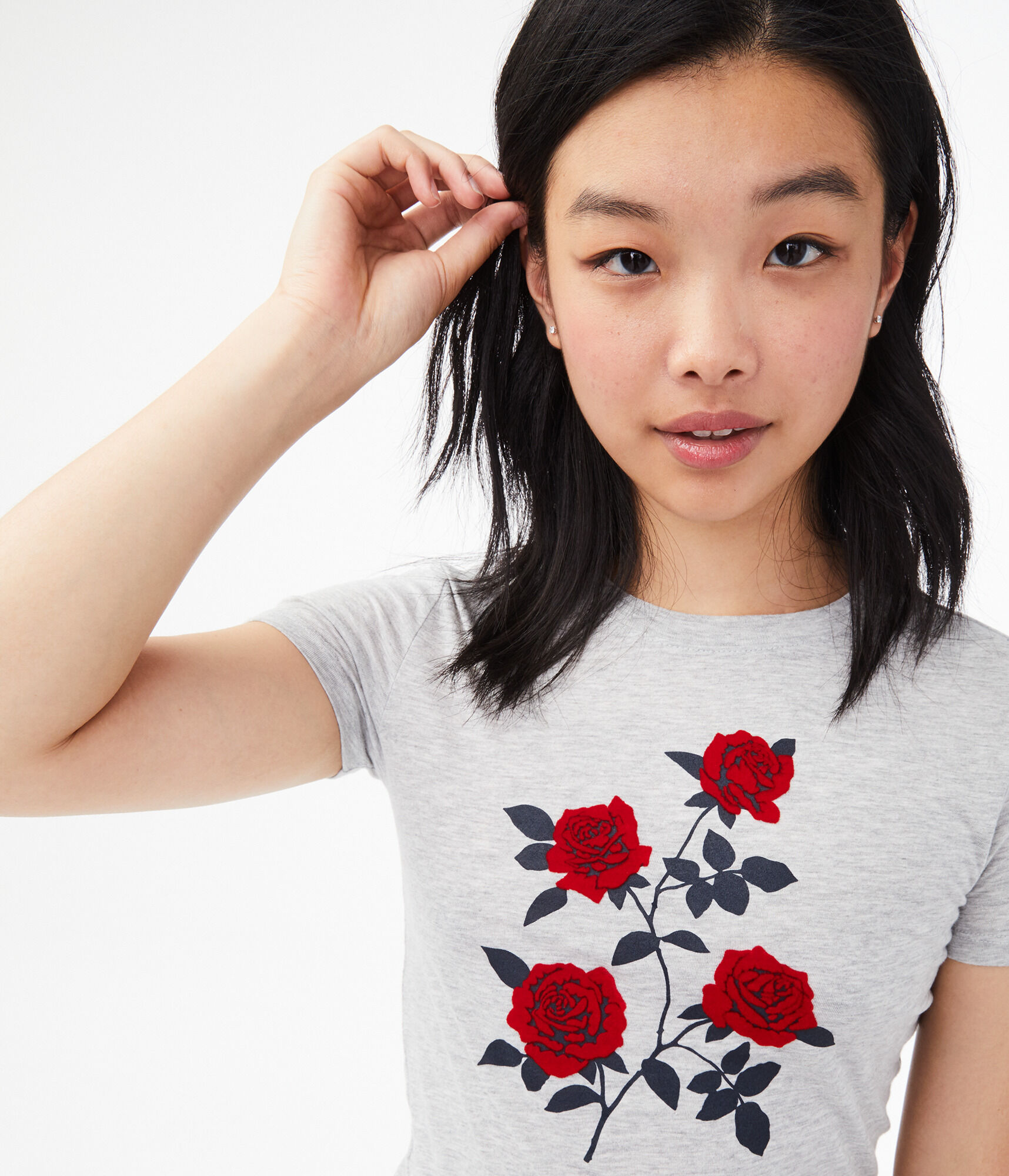 Flocked Roses Graphic Tee