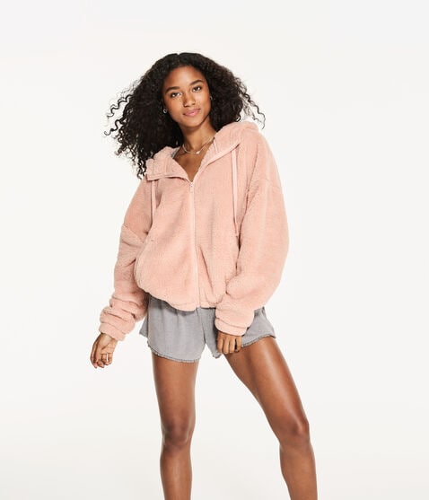Sherpa Fleece Oversized Full-Zip Hoodie Sherpa Fleece Oversized Full-Zip Hoodie