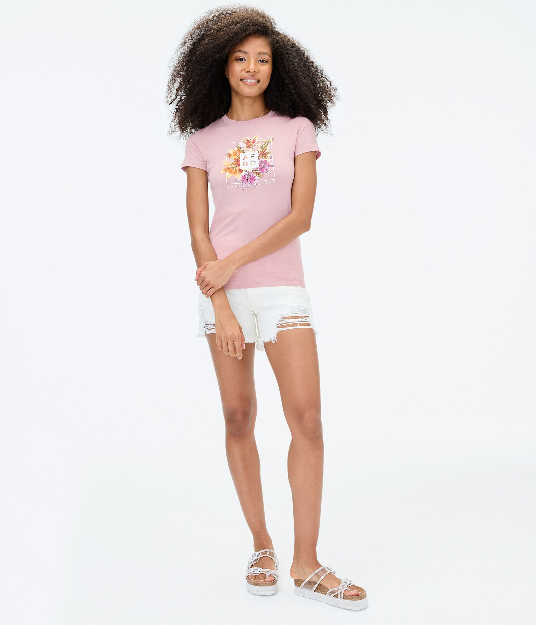 Aero Lilies Box Logo Foil Graphic Tee